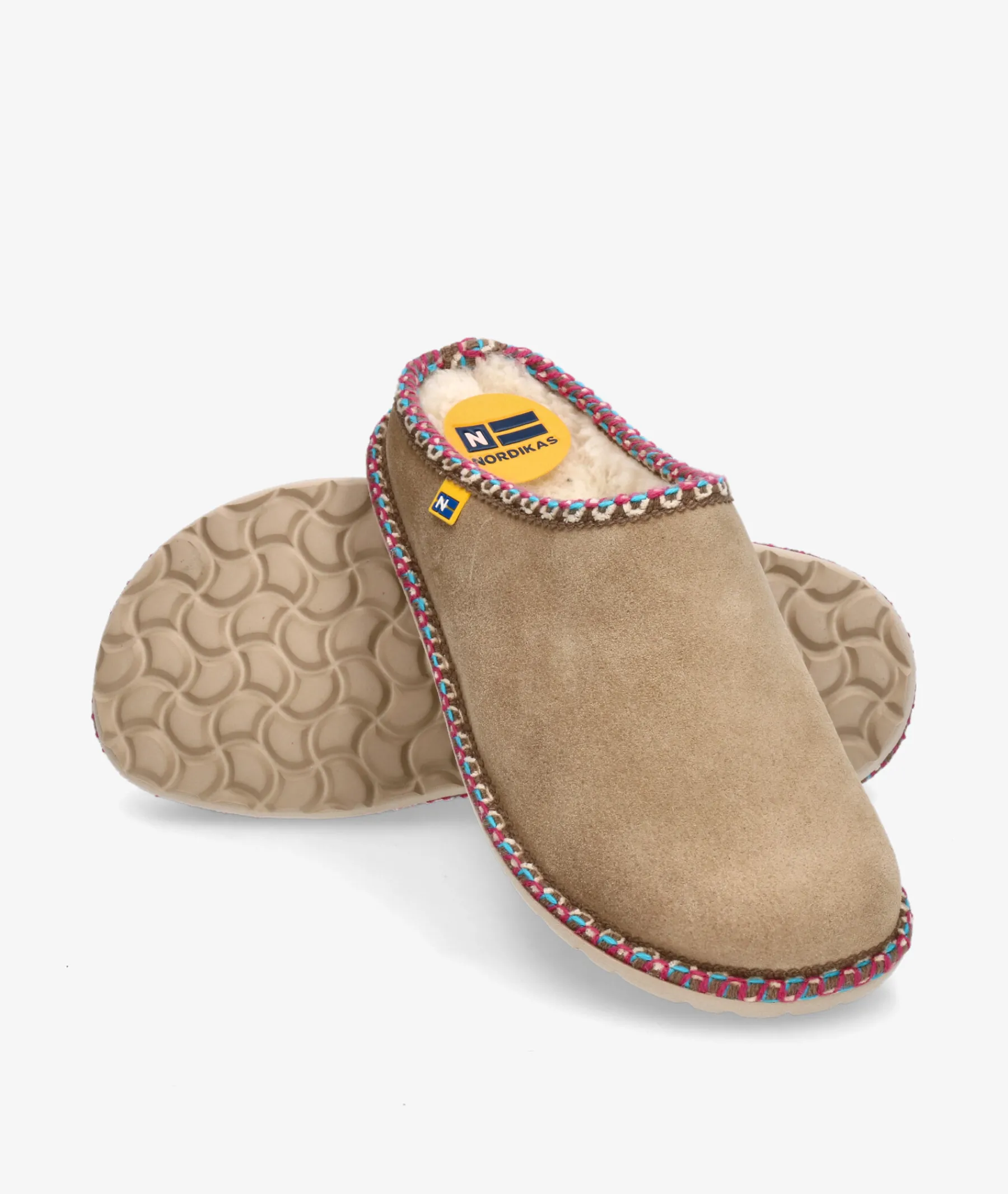 Mujer Nordikas Zapatillas De Casa*Chinela 2090 en serraje taupe
