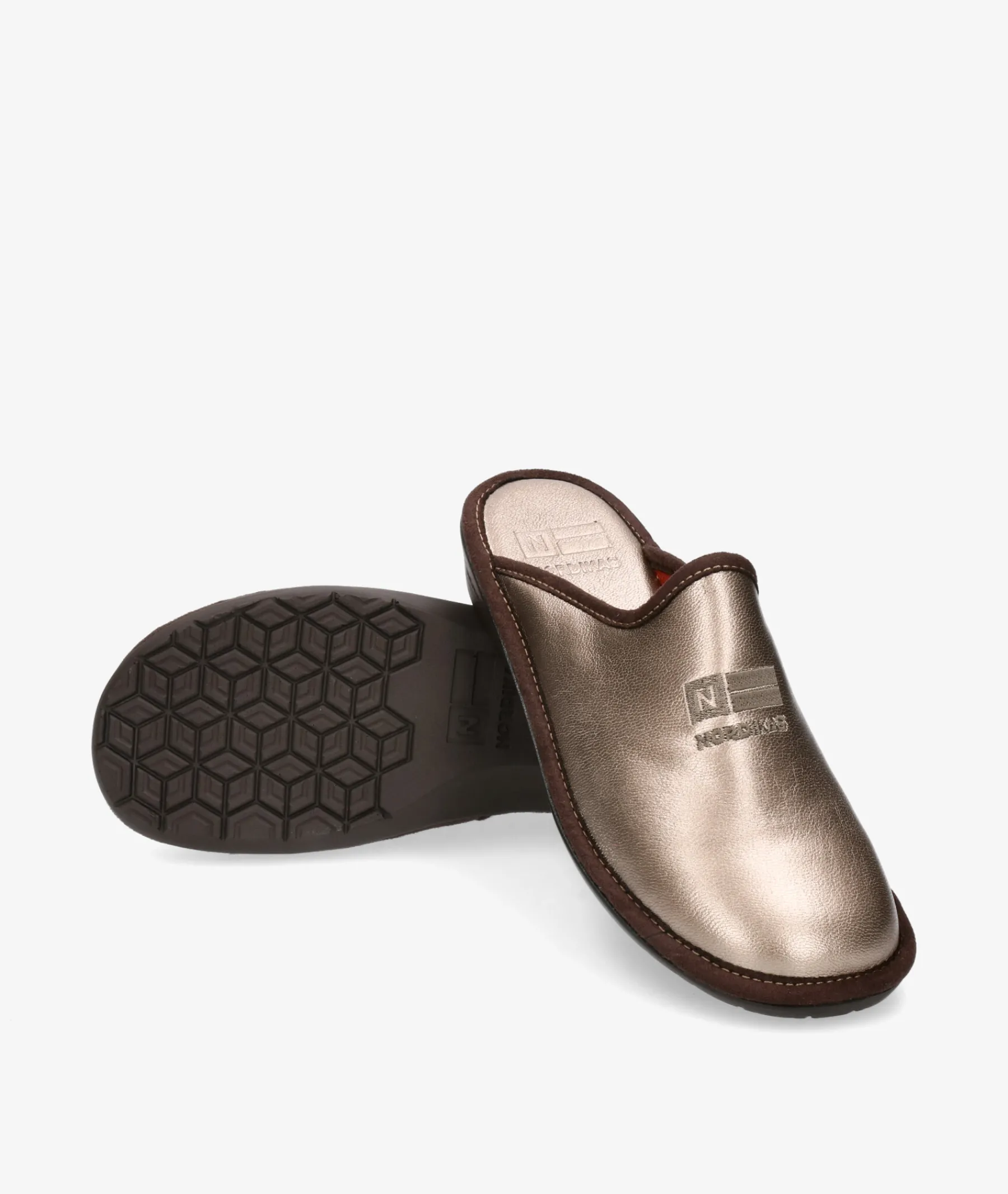 Mujer Nordikas Zapatillas De Casa*Chinela 281-O/8F en metalizado