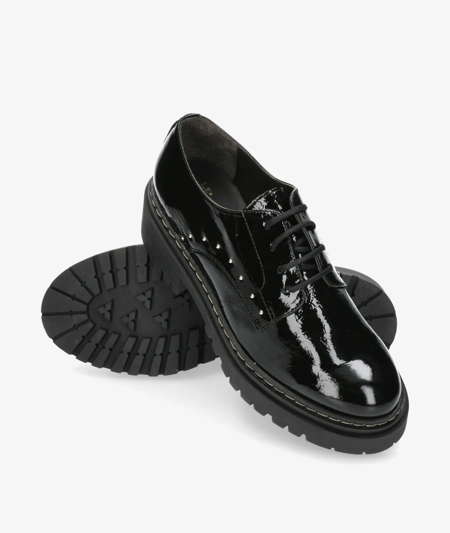 Mujer Kénnebec Bluchers Y Zapatos Con Cordones*DOBLE PISO 684 TACHITAS en charol