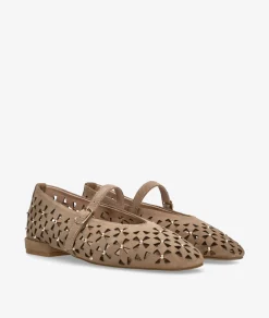 Mujer pabloochoa.shoes Merceditas*Merceditas SR1582 en serraje taupe