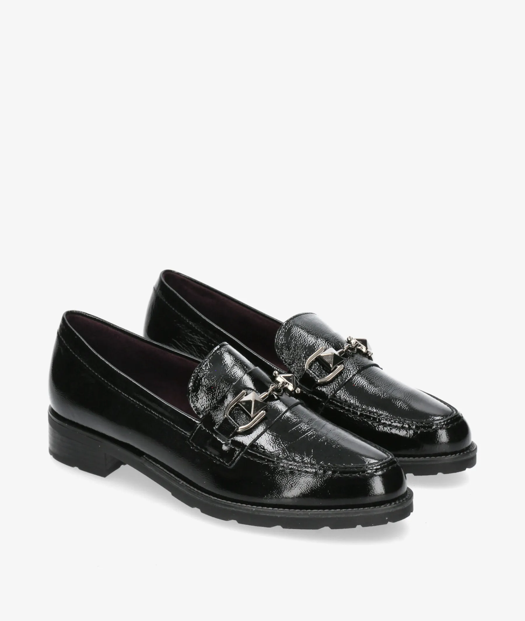 Mujer Pitillos Mocasines*Mocasines 10180 en charol negro