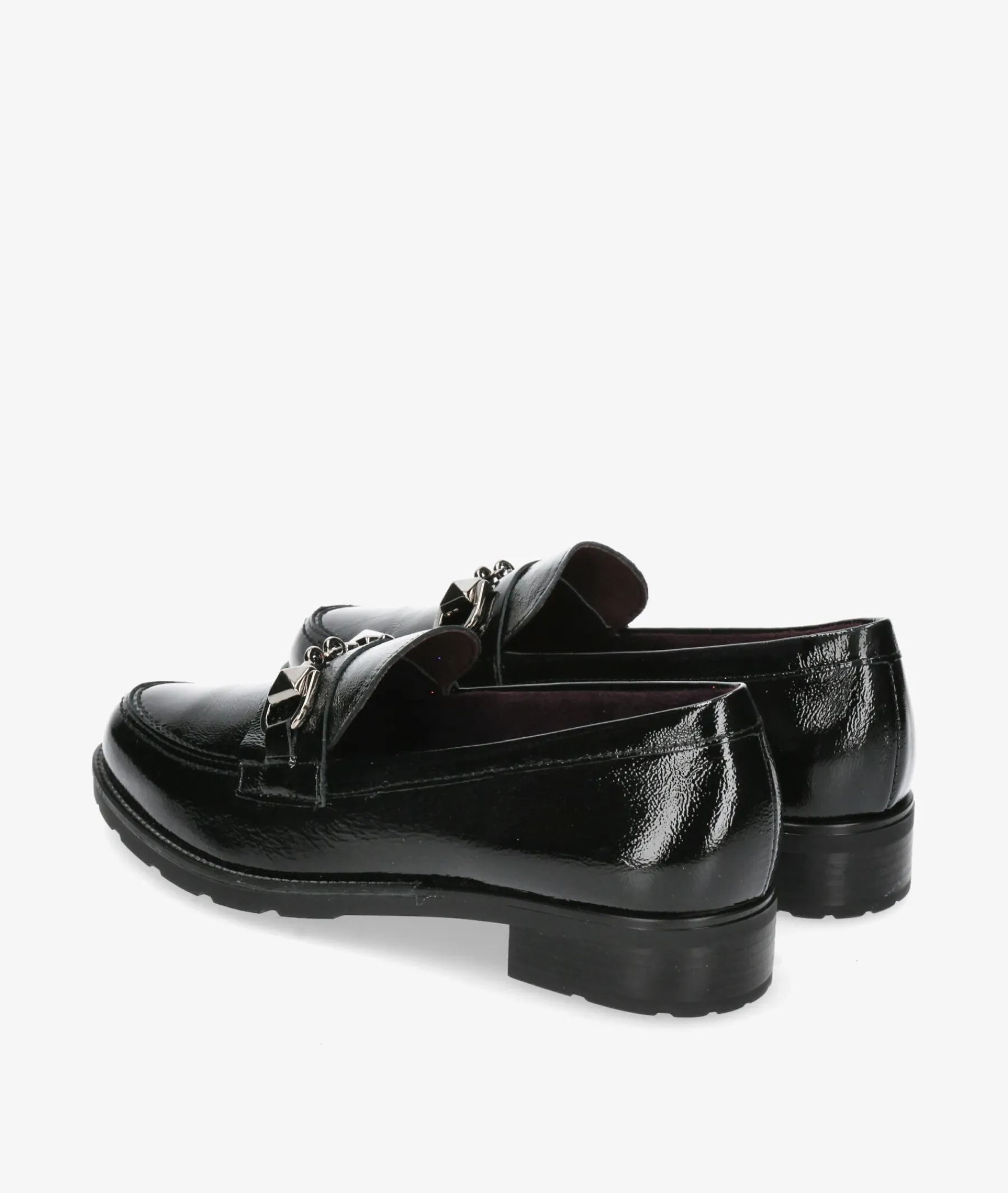 Mujer Pitillos Mocasines*Mocasines 10180 en charol negro