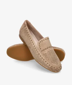 Mujer Stephen Allen Mocasines*Mocasines LAUR-24 1908-C490 en ante camel