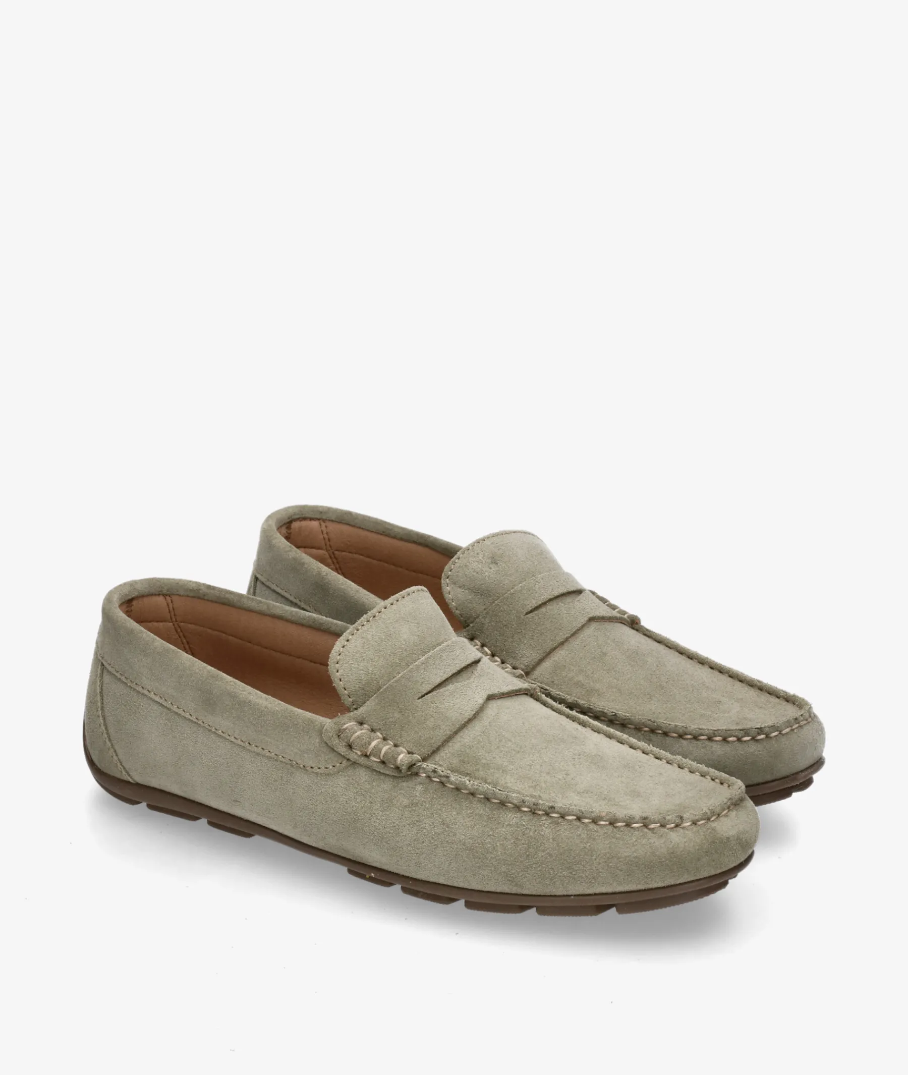 Hombre Traveris Mocasines|Zapatos Casual*Mocasines 33720 en serraje kaki