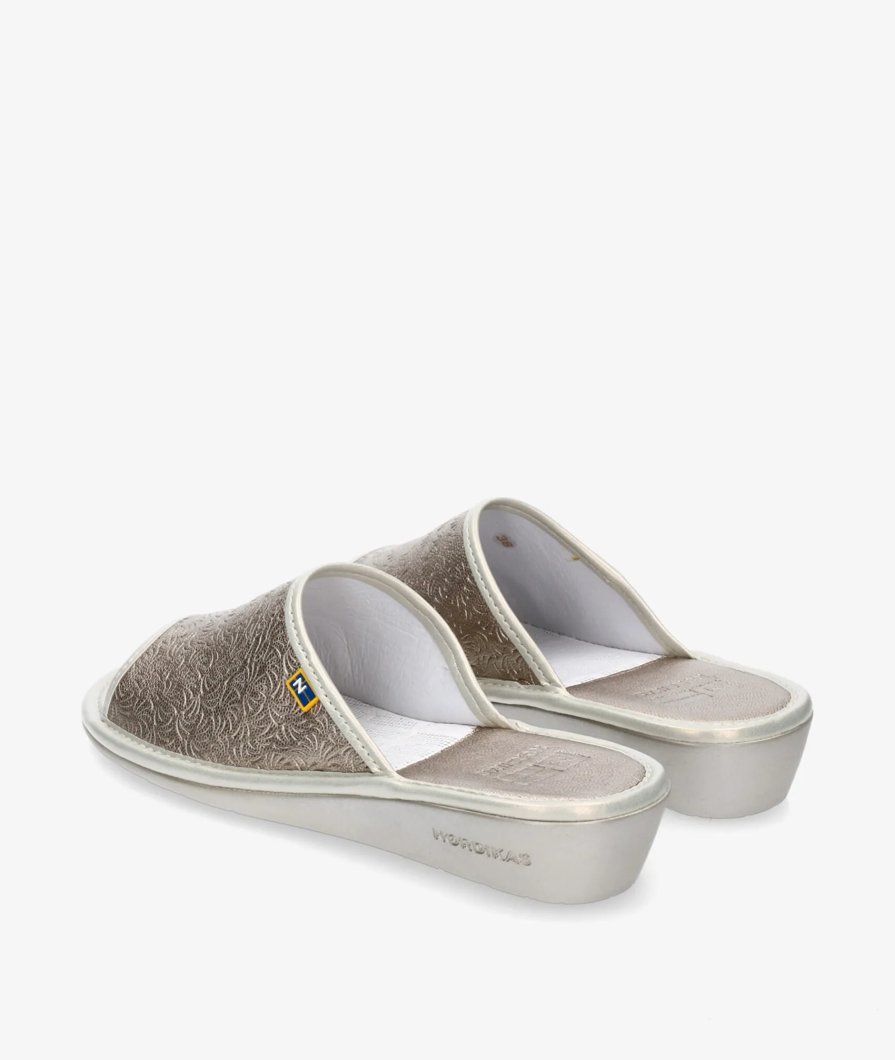 Mujer Nordikas Zapatillas De Casa*pinky 1924/8 en taupe metalizado