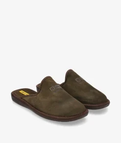 Hombre Nordikas Zapatillas De Casa*Zapatillas de casa 236/F en serraje kaki