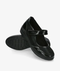 Mujer Amarpies Zapatos Confort|Merceditas*Zapatos confort 29381 en charol negro