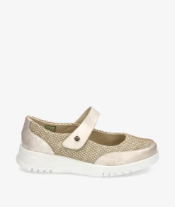 Mujer Pitillos Merceditas*Zapatos confort 20302 en oro