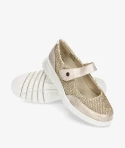 Mujer Pitillos Merceditas*Zapatos confort 20302 en oro