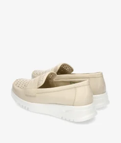 Mujer Pitillos Mocasines*Zapatos confort 20304 en beige