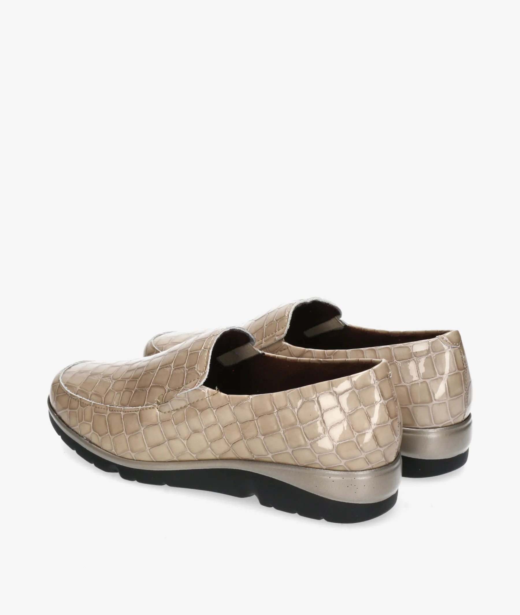 Mujer Pitillos Mocasines*Zapatos confort 10003 en charol hueso