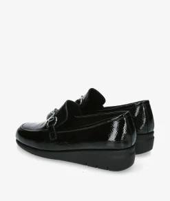 Mujer St Gallen Mocasines*Zapatos confort St. Gallen ESTRIBI 23-05-21771 ART 19541 en charol negro