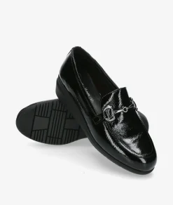 Mujer St Gallen Mocasines*Zapatos confort St. Gallen ESTRIBI 23-05-21771 ART 19541 en charol negro