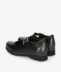 Mujer Valeria´s Merceditas*Zapatos confort 2386 en negro