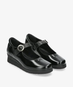 Mujer Valeria´s Zapatos Confort|Merceditas*Zapatos confort 1522 en charol negro