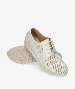 Mujer Kénnebec Bluchers Y Zapatos Con Cordones*Zapatos inglés 8210 PICADO TAIPAN en hueso