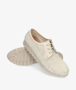 Mujer Kénnebec Bluchers Y Zapatos Con Cordones*Zapatos inglés 8210 RAFIA en beige
