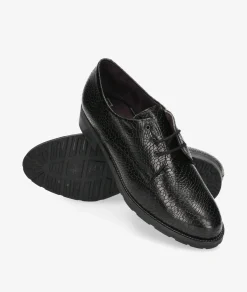 Mujer Pitillos Bluchers Y Zapatos Con Cordones*Zapatos inglés 10184 en negro