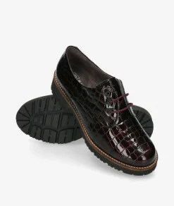Mujer Pitillos Bluchers Y Zapatos Con Cordones*Zapatos inglés 10771 en charol