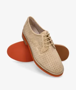 Mujer Stephen Allen Bluchers Y Zapatos Con Cordones*Zapatos inglés LAUR-27 2033-188 en ante camel