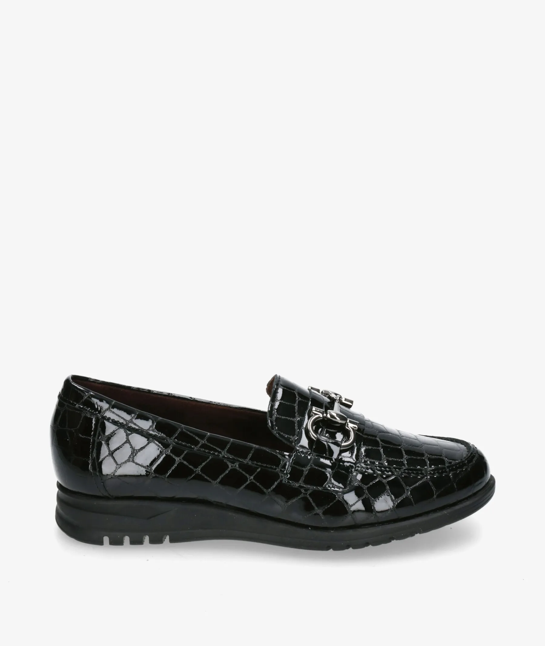 Mujer Blanco y negro Mocasines*Zapatos planos 20201 en charol negro