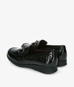 Mujer Blanco y negro Mocasines*Zapatos planos 20201 en charol negro
