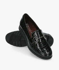 Mujer Blanco y negro Mocasines*Zapatos planos 20201 en charol negro