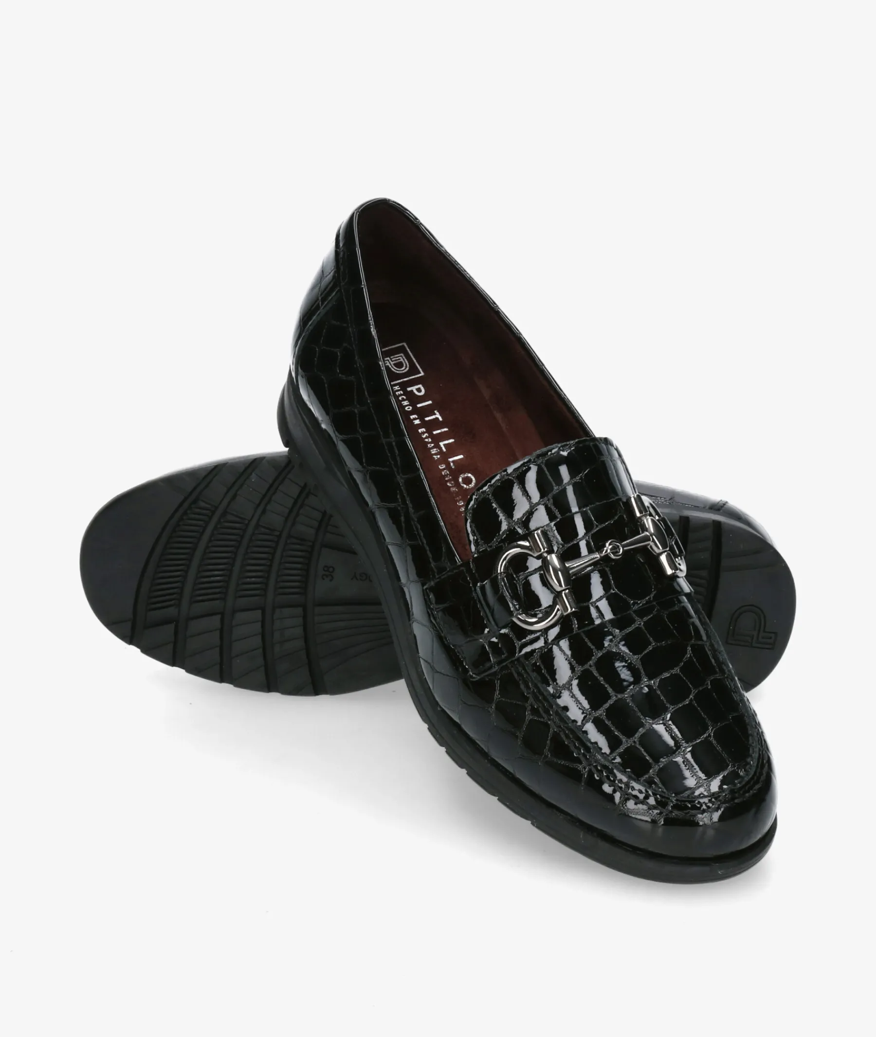 Mujer Blanco y negro Mocasines*Zapatos planos 20201 en charol negro